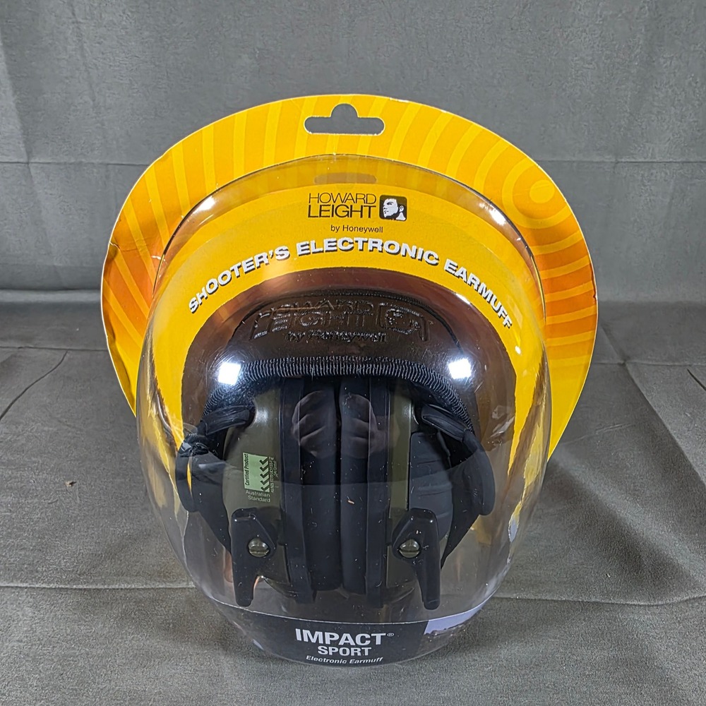 Howard Leight Impact Sport Electronic Earmuff Olive Green R-01526 NRR 22dB New